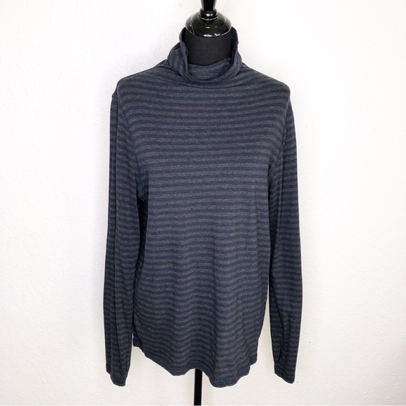 Cabi Odyssey gray navy stripe turtleneck knit tunic top size Extra Large XL 3225 - Picture 2 of 16
